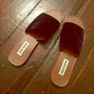 Steve Madden | Navy Velvet Sandals